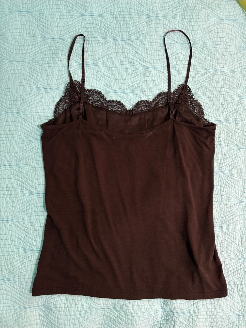 Ann Taylor Silk Lace-Trim Camisole